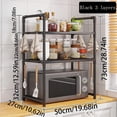 thumbnail image 1 of 1 Microwave Storage Rack, Space Saving Countertop Kitchen Utensil And Cutlery Storage Rack, Plastic Kitchen Accessory Rack, 1 of 6