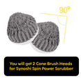 thumbnail image 3 of Synoshi® | Electric Spin Scrubber with 3 Replaceable Cleaning Head + 2 Units of Cone Brush Heads Set, 3 of 10