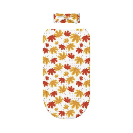 

Lafuoo Maple Leaf Pattern 0-6 Months Newborn Swaddle Bag Headband Set for Girls Clothes Baby Care Products