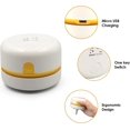 thumbnail image 1 of Mini aspiradora de escritorio inalámbrica giratoria portátil de 360 ​​​​° con carga USB (blanca), 1 of 5