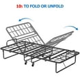 thumbnail image 4 of Slumbrae Folding Bed with Mattress, Twin Size, Heavy Duty Steel Slat Frame, Portable Rollaway Bed with Memory Foam Mattress with Bamboo Rayon Cover, Easy Assembly, Ideal for Guests & Camping, Black, 4 of 7