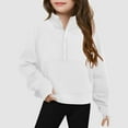 thumbnail image 2 of Girls Oversized Sweatshirt Cute Teen Clothes Girls' 1/4 Zipper Sweatshirts Casual Oversized Long Sleeve Pullover Tops Cute Half Zipper Sweater, 2 of 4