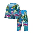 thumbnail image 2 of Bingfone Womens Pajama Sets Little Sea Turtles Print,Long Sleeve Loungewear Pajamas Set-Xx-Large, 2 of 9