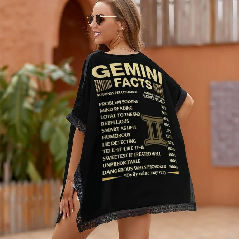 Gemini Facts Zodiac Sign Astrology Birthday Gift Printed Women's