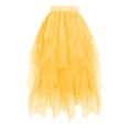 thumbnail image 6 of vigerkar Tulle Skirts for Women Midi Long Skirt Tutu A-Line Mesh Layered High Elastic Waist Skirts (Yellow, XL), 6 of 7