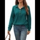 thumbnail image 2 of Blusas Holgadas de Larga con Botones y Solapa de Color Liso para Mujer, Otoño e Invierno Azul Pavo Real L, 2 of 9