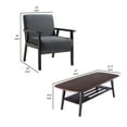 thumbnail image 5 of Benjara Gala Modern Coffee Table and Chair Set, Bottom Shelf, Padded Seat, Gray, 5 of 5