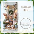 thumbnail image 2 of Cartoon  Easter Bunny Banner Blue Bow Tie Rabbit Door Cover Pink Polka Dots Fluffy Texture Bunny Backdrop for Easter Decoration Door Decor Kids Party, 2 of 8