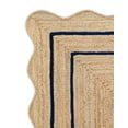 thumbnail image 2 of Vintage Jute Area Rug Decor Braided Rectangular Scalloped Vintage Carpet with Multi Border Navy 2'6" x 18' BY KALVEERA, 2 of 5