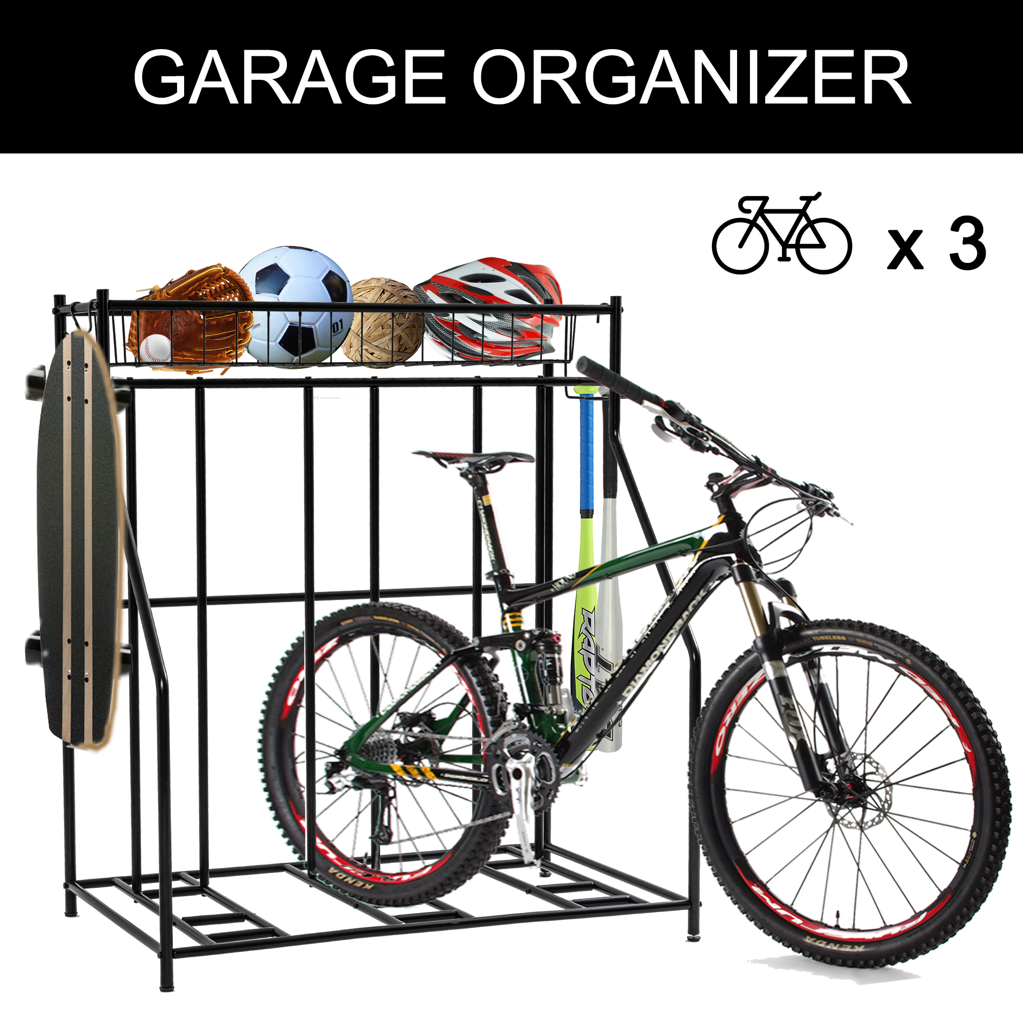 Mythinglogic Bike Rack For Garage Storage Bike Floor Parking Stand For