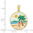 thumbnail image 3 of 14K Gold Enamel Beach Scene on Round Disc Charm, 3 of 4