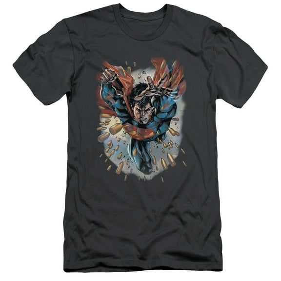 Superman Within My Grasp Adult 30/1 T-Shirt Charcoal