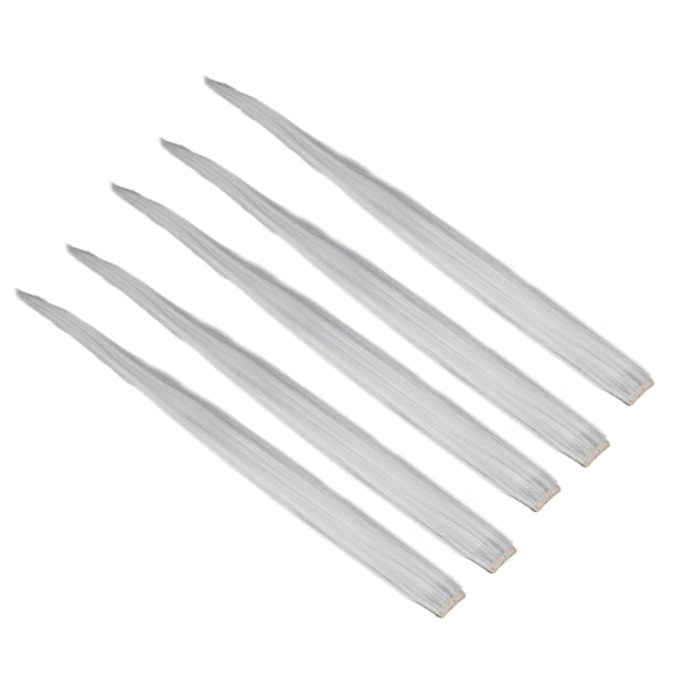 Extensiones de Cabello Rosa, 5 piezas juego de pinzas para el cabello de colores acesorios para el cabello para niñas extensiones de cabello liso de 55 cm de largo para mechas