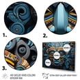 thumbnail image 3 of Designart "Blue Gold Mexico Vibrant Aztec Mask II" Mexico Floater Framed Wall Art Print, 3 of 7
