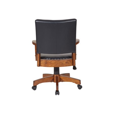 OSP Home Furnishings - Wood Bankers 5-Pointed Star Wood and Steel Office Chair - Black