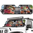 thumbnail image 2 of KUIFORTI Windshield Sun Shade Funny Tiger Automotive Interior Sun Protection for Jeep Wrangler TJ JK JKU Sport Sahara Rubicon 2 Door & 4 Door, Thickened Fabric Easy to Install, 2 of 6