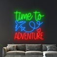 thumbnail image 4 of Handmadetneonsign Time To Adventure Neon Sign, AirPlane Wall Art Decor, Travel Agency Wall Decor, 4 of 5