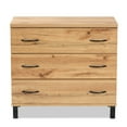 thumbnail image 3 of Baxton Studio Maison Oak Brown Finished Wood 3-Drawer Storage Chest, 3 of 8