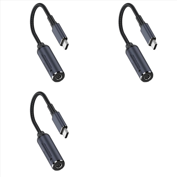 3X Cable de Carga de Alimentación Macho de Entrada CC Hembra A USB C PD, Cable de Carga Tipo C DC4506 de 100 W para Teléfonos, Tabletas, y Portátiles