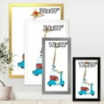 thumbnail image 4 of Designart 'Giraffe Dressed Up Wearing Helmet & Riding Blue Scooter' Children's Art Framed Art Print, 4 of 4