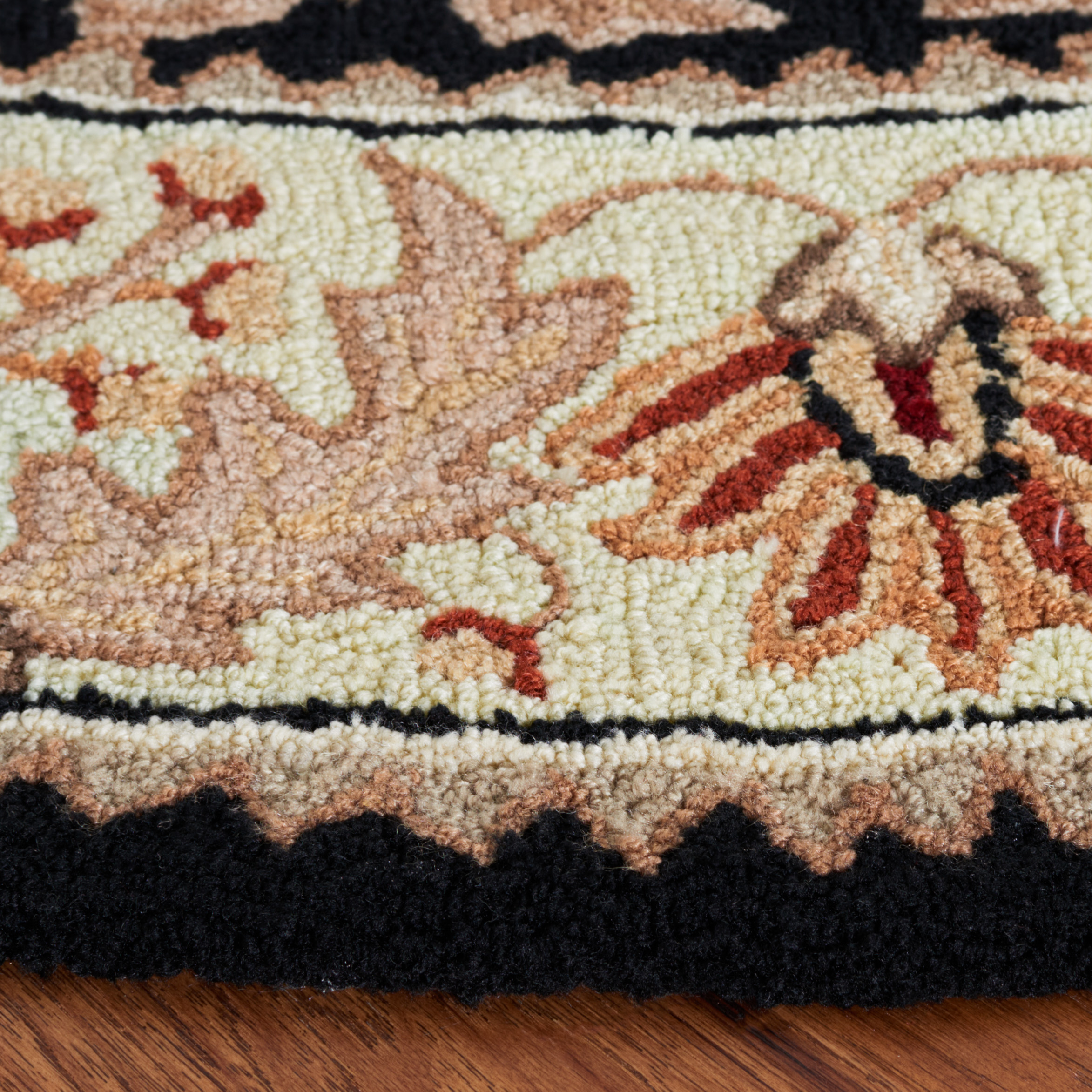 Safavieh Easy Care Myrtle Floral Area Rug, Black/Ivory, 8' x 8' Round