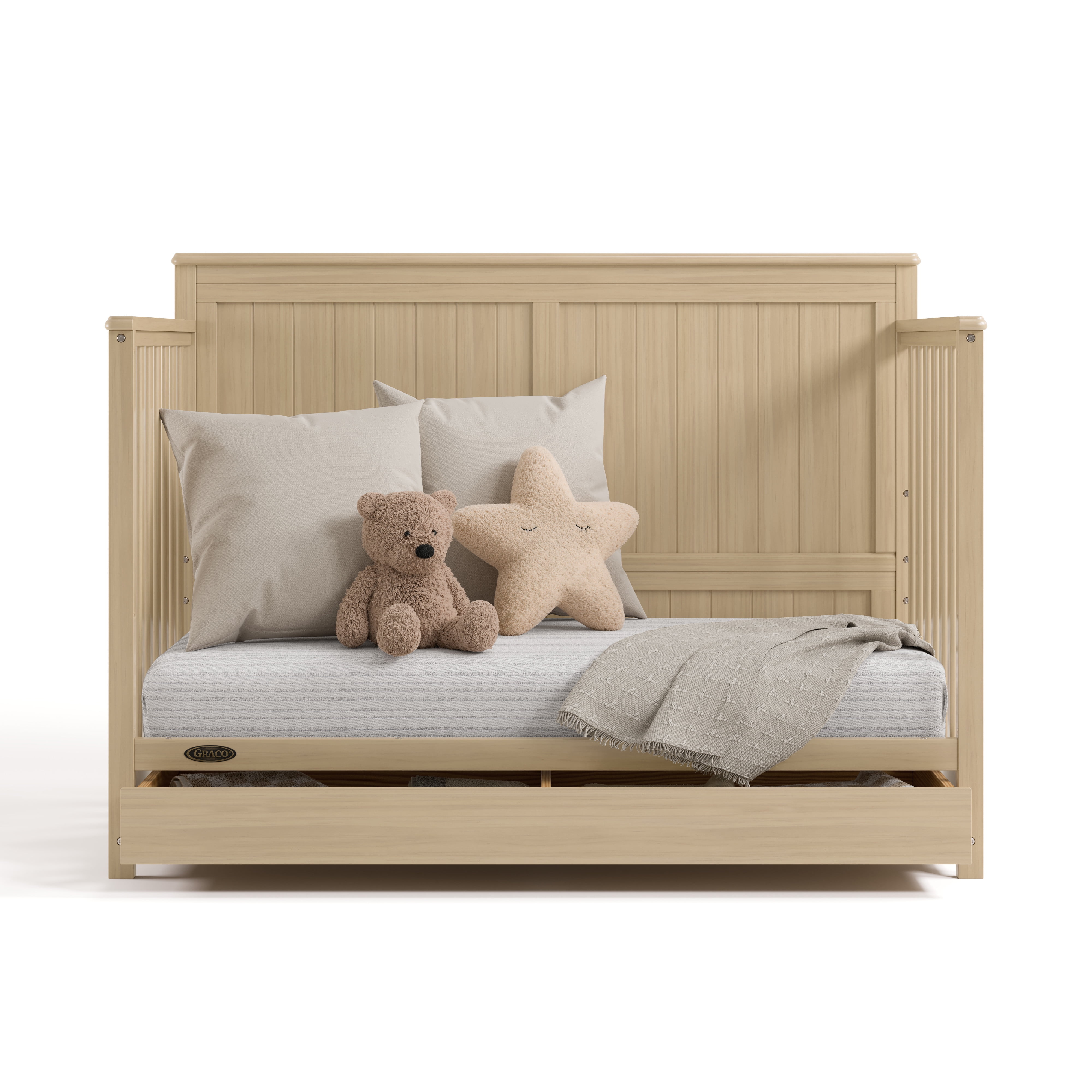 Graco Hadley 5-in-1 Convertible Baby Crib with Drawer, Driftwood