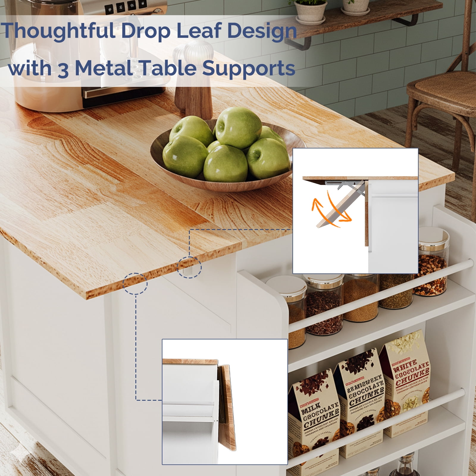 4-Door 2-Drawer Buffet Serving Cart with Bakelite Countertop and Champagne Gold Finish