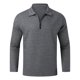 thumbnail image 2 of Gibobby Playera polo hombre Camisa de manga larga con solapa y cremallera de color sólido informal para hombre(Gris,G), 2 of 5