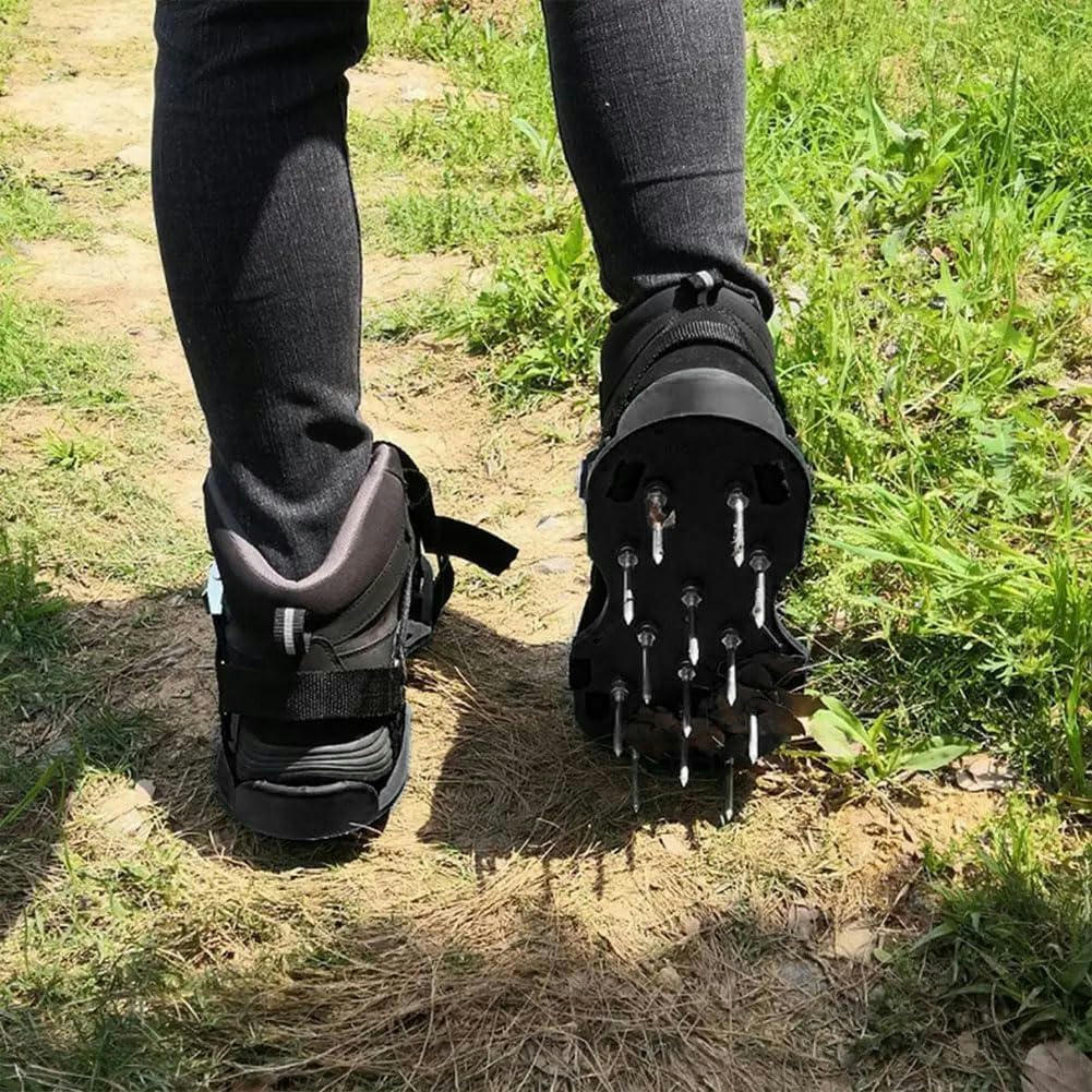 Lawn Aerator Tool 1/2set Garden Lawn Nail Shoes Loose Soil Tool Lawn Aerator Grass Spikes Shoes Self-Leveling Epoxy Yard Grass Cultivator(2PCS Green)