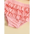 thumbnail image 6 of Infant Baby Girl 3 Piece Bikini Set Halter Sleeveless Swimsuits Top +Swim Shorts +Hat Swimwear Bathing Suit Beach Wear, 6 of 7