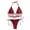 Wine Red, variant on Cheers US Women's Sexy Braid Halter Cutout Brazilian 2PCS Bikini Sets Swimsuit