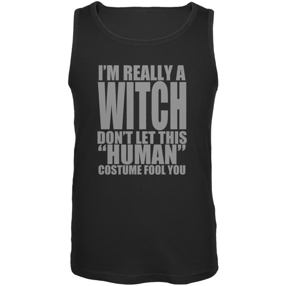 Halloween Human Witch Costume Mens Tank Top Black MD