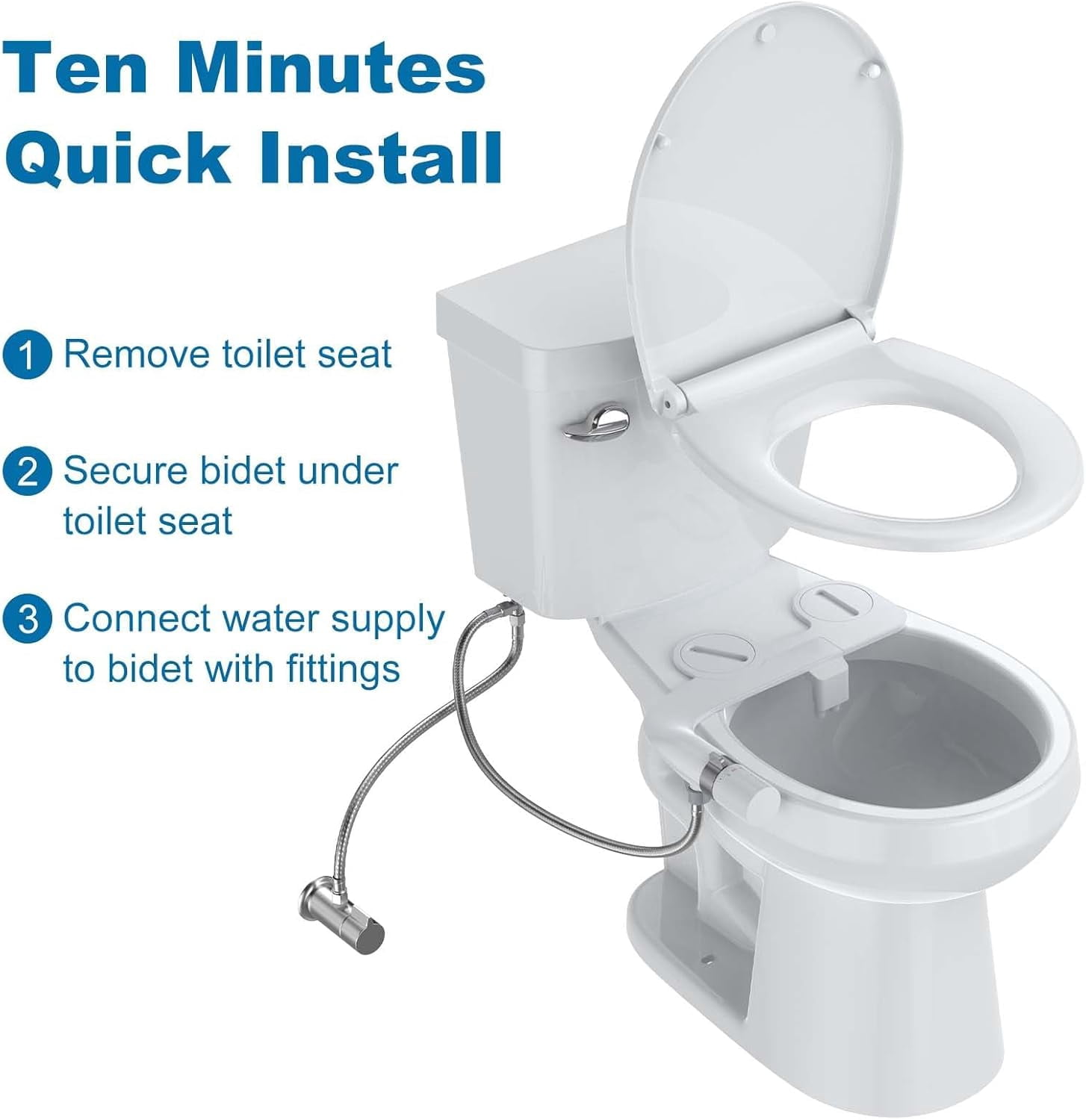 ChaoLink Bidet Attachment for Toilet with Water Pressure Control and Self-Cleaning Dual Nozzles