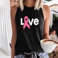 thumbnail image 2 of IROINNID Breast Cancer Tank for Women Breast Cancer Awareness Casual Sleeveless Printed Ladies Round Neck Blouses Tops T-Shirt,Black, 2 of 5