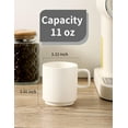thumbnail image 4 of Juego de 4 tazas de café de cerámica, tazas de té y café acanaladas con asa, taza grande de porcelana para Americano, latte, capuchino, chocolate caliente, blanco, 4 of 4
