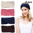 thumbnail image 1 of 4PCS Femmes Bandeau Mode Tricoté Croix Élastique Bande de Cheveux Tête Wrap, 1 of 10