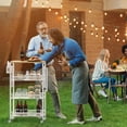 thumbnail image 6 of vhibuon Slim Rolling Cart  Rolling Spice Rack Next to Fridge  Narrow Kitchen Trolley on Wheels with Storage  Mobile 4-Tire Narrow Shelf with Mesh Basket  7.3\u201C Inch Deep  White, 6 of 9