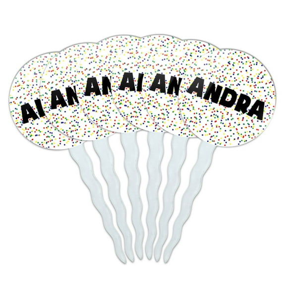Andra Cupcake Picks Toppers - Set of 6 - Mutlicolored Speckles