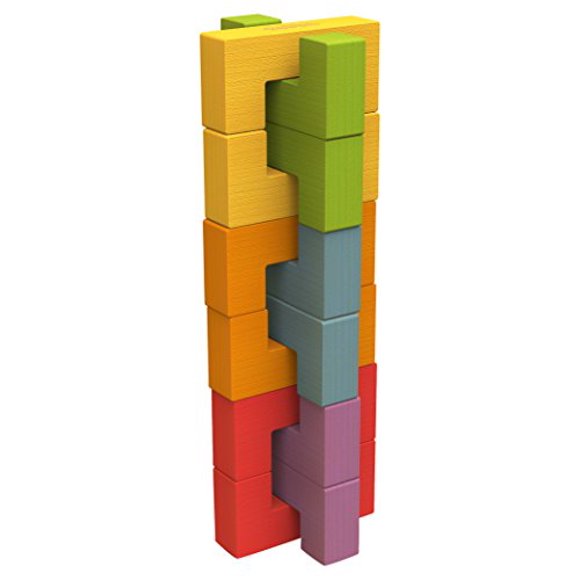 Beginagain U Build It Basics 12 Piece Building Block Toy Â€“ Unique, Rainbow Colored Wooden Blocks For Toddlers & Preschoolers