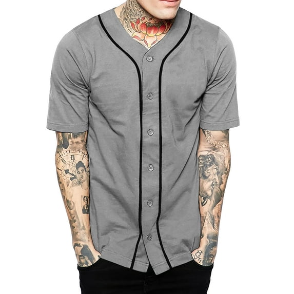 Ma Croix Mens Baseball Jersey Button Down Athletic Sport Uniform