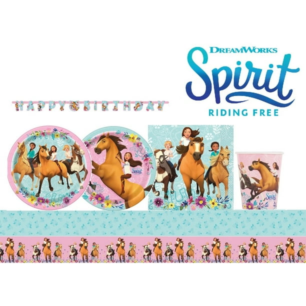 Spirit Riding Free Birthday Party Supplies Pack 8 Guests Plates Cups Napkins Birthday Banner Table Cover Walmart Com Walmart Com