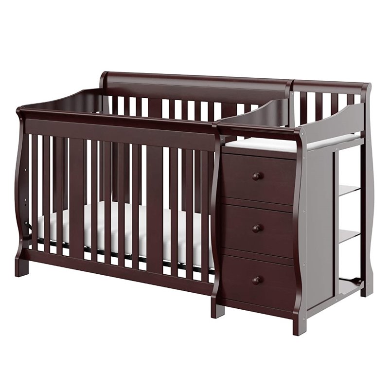 3-Piece Crib and Changing Table Set with Dresser and Glider Ottoman in Espresso - image 2 of 21