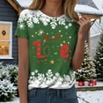 thumbnail image 4 of Drie Christmas Oversized Shirts for Women Womens Tops Shorts Sleeve Shirts for Fall Vacation Plus Size Oversized Casual Tee 2025 Green,XXL, 4 of 7