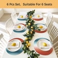 thumbnail image 5 of Burnt Orange Teal Ombre Round 13 Inch Placemats Set of 4, Modern Abstract Gradient HeatResistant Non Slip Place Mats for Dining Table, Wipeable Braided Kitchen Table Mats for Housewarming, 5 of 9