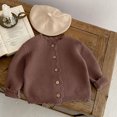 thumbnail image 4 of ML Style Solid Color Long Sleeve Cardigan Coat Infant Baby Girl Knitting Cardigan Sweater Autumn Spring Children Clothes, 4 of 7