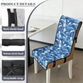 thumbnail image 6 of TSOVTHRID Dolphin Floral Blue Print Quilted Dining Chair Covers Stretch Armless Chair Slipcovers Non-Slip Stain Resistant Seat Cushion Covers for Home, Restaurant, Set of 2, 6 of 7