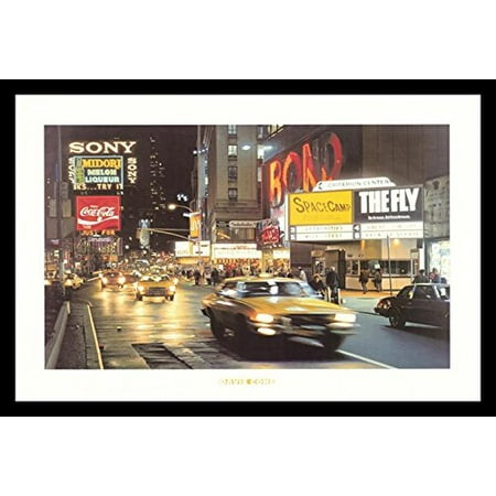 buyartforless FRAMED Criterion Center - Times Square - New York City by Davis Cone 36x24 Art Print Poster - Photorealism Painting