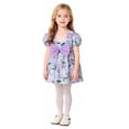 thumbnail image 2 of PINQI Baby Midi Blouse Girls Short Sleeves Flower Bow Tie Top Summer Print T-shirt Blouse Tops Casual Clothes for 0 to 18 Months, 2 of 8