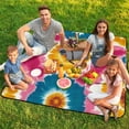 thumbnail image 7 of Colorful Tie Dye Vortex Outdoor Picnic Blanket, Foldable Waterproof Beach Mat, Portable Beach Blanket for Beach Camping, Hiking, Family Concerts, 7 of 7