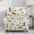 thumbnail image 2 of Renewold Western Cowboy Cactus Cute Oversized Recliner Cover Stay in Place Lazy Boy Recliner Chair Cover 4 Pieces Washable Reclining Seat Cover for Home Living Room Decoration, 2 of 8